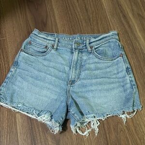 American Eagle Outfitters Light Blue Distressed Jean Shorts